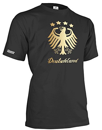 DEUTSCHLAND ADLER – 4 STERNE – GOLD – HERREN – T-SHIRT in Schwarz by Jayess Gr. XXL
