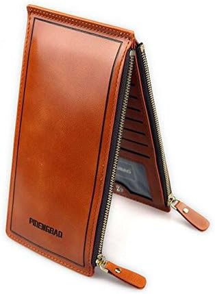 Offitar Women Leather Zipper Credit Card Organizer Wallet 15 Card Slots and 2 Phone Bags