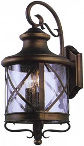 Decorative Black Wall Lantern Cast Aluminum Outdoor Clear Seeded
