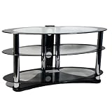 Opal Glass TV Stand for TVs of up to 39 ( 45 LCD / Plasma TVs with overhang) with 3 toughened glass shelves