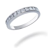 1/2 CT Diamond Wedding Band 14K White Gold (I1-I2 Clarity) (Available In Sizes 5 - 10)