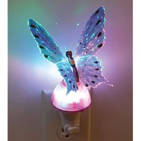 Butterfly Optic Fiber Color Changing Night Light Show - Purple
