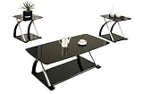 41vlsJn84zL. SL160  Poundex F3166 3 Piece Coffee Table, Black Reviews