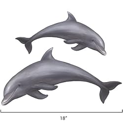 2 Playful Dolphins Tropical Mural Wall Stickers