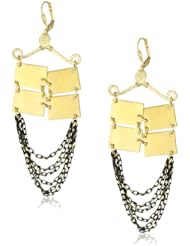Double Happiness Jewelry "Plate Tectonics" Gold-Tone Layered Chain Earrings