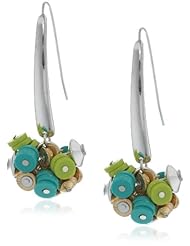 Kenneth Cole New York "Urban Citrus" Multi-Colored Bead Cluster Long Drop Earrings