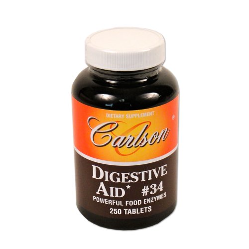Carlson Labs Digestive Aid # 34 Powerful Food Enzymes, 250 Tablets
