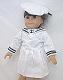 Summer Sailor Middy Dress with Tam Outfit Fits American Girl 18
