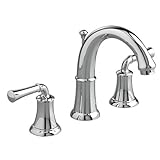 IMAGE OF American Standard 7420.801.002 Portsmouth Widespread Lavatory Faucet with Speed Connect Drain with Lever Handles, Crescent Spout, Polished Chrome