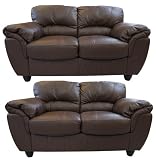 2+2 Seater San Marino Brown Leather Sofas Luxury Leather Sofas