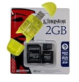 Secure Digital (SD) Multimedia Mobility Combo Kit of Kingston 2GB microSD, SD Adapter, miniSD adapter and USB (Secure Digitial) SD High Speed Yellow Color Card Reader / Writer