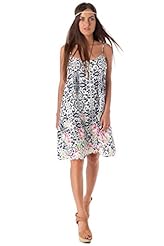 Scoop Neck Polyester Striped Print Paisley Keyhole Open-Back Mini Dress 