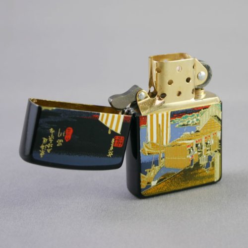 本金蒔絵 東海道五十三次シリーズ・Zippo ジッポーライター・品川　日之出