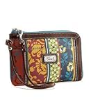 Fossil Patent-Trim Printed Leather Wristlet