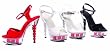 ES677-POKER 6.5 inch Dice Heel Sandal With Ankle Strap and Dice And Poker Chips In Platform