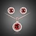 Fashion Plaza Basket Set Red Cubic Zircon Cz Necklace and Earring Set S92