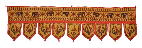 Imagen 2 de Étnico bordado decorativo Hermosa Puerta Hanging Toran Bandhanwar Tamaño 39 x 9 pulgadas