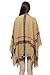 HITOP Women's Knitted Cardigan Irregular Plaid Sweater Shawl Poncho Capes Coat (Khaki)