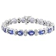 14K White Gold Tanzanite and Diamond Bracelet