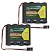 QBLPOWER 4.8V 2000mAh NiMH RX Receiver Battery Pack RC Futaba Hitec JR for RC Cars and Airplanes(2 Pack)