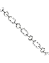 Sterling Silver Cz Link Bracelet, Best Quality Free Gift Box Satisfaction Guaranteed