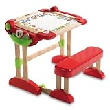 Smoby 028014 – Smoby Activity – Tavolo richiudibile in legno 2 in 1