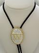 Silver/Gold Plated Monogram Letter "W" Bolo Tie