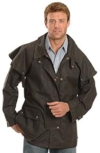 Outback Trading Co Men's Co. Short Oilskin Duster Brown Large