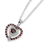 Sterling Silver & 14k Gold Garnet & Diamond Necklace