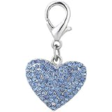 PETFAVORITES&trade; Couture Designer Fancy Bling Rhinestone Heart Pet Cat Dog Necklace Collar Charm Pendant Jewelry (Blue)