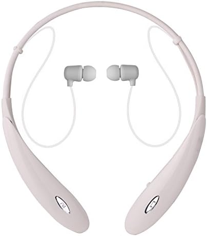 Bluetooth Headset, Duowo Wireless Bluetooth Headphones Earbuds with Flexible Neckband Design Hands Free Stereo Headset for Comfortable Lightweight Wearing (white )