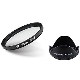 Everydaysource Lens Hood + UV Filter 49mm For Sony Alpha NEX-3 NEX-C3 NEX-7 16mm 18-55mm