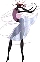8-Pack Notecards Note Cards by Diane Davis - Lady In The Checkered Skirt