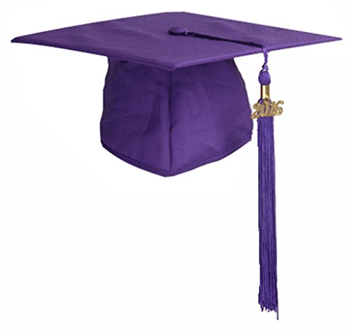 Newrara Graduation Unisex Matte Adult Graduation Cap with Tassel (Purple)