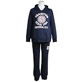 マタニティ スウェットスーツ 長袖パーカー リブスウェットパンツ 上下セット 授乳口付 ネイビー-M7135 M