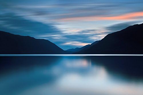 Large Mountain Lake Photography Print - "Lake Crescent Dusk"