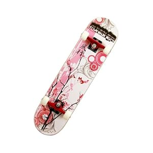 Punisher Cherry Blossom Complete Skateboard, Red, 31-Inch by