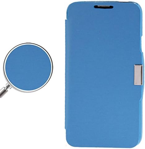 DIYLooks Brush Texture Magnetic Button Mobile Phone Housing Horizontal Left and Right Flip Leather Case for Samsung Galaxy S5 mini / G800 (Blue)