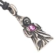 Crystal Ball Wizard Pewter Pendant Necklace
