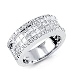 14k White Gold 2.21 Ct Round Princess Diamond Band Ring