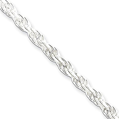 Sterling Silver Diamond-Cut Rope Chain Bracelet, 7 inches x 3mm, Quality Bracelets For Women