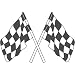 Racing Flag Aufkleber 002, 10 cm, anthrazit