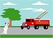 Fire Truck Wall Mural Kit