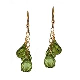 14K Gold Peridot Briolette Earrings by Suz Andreasen Bridal, MADE IN AMERICA