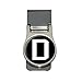 Letter D Initial Black White Money Clip