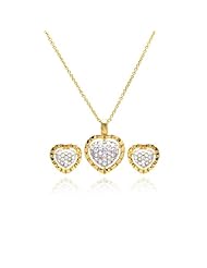 Nickel Free Sterling Silver Pendant & Earring Sets Heart CZ Set