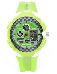 Ohsen YI-AD1131-6 Dual Time Waterproof Shock Resistant Stopwatch Fashion Sport Women Watches Green