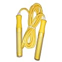 Adjustable Nylon Skipping Rope Speed Ropes With Rubber Handles Plastic Yellow
