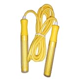 Adjustable Nylon Skipping Rope Speed Ropes With Rubber Handles Plastic Yellow