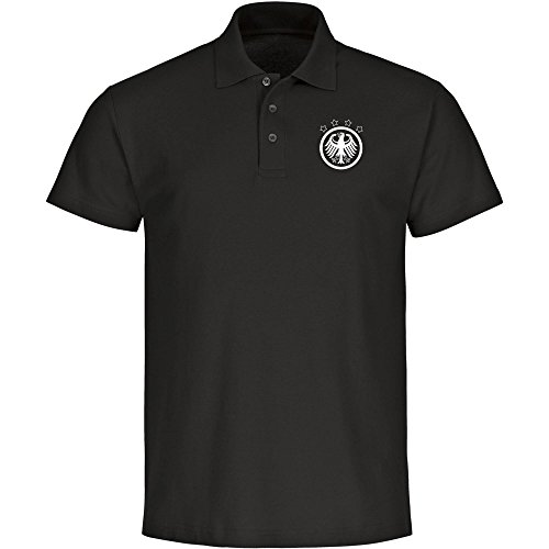 Poloshirt Deutschland Retro EM 2016 Shirt Frankreich Herren schwarz Gr. S – 3XL France Germany Deutschland, Größe:M